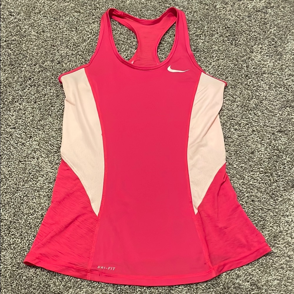 Nike Women's Pink Dri-FIT Tank Top size small